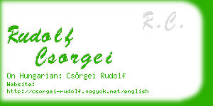 rudolf csorgei business card